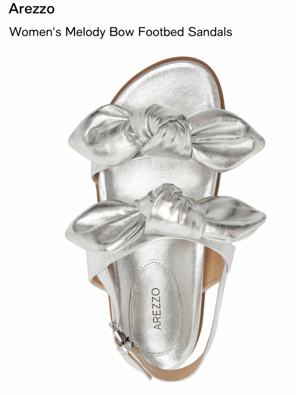 Arezzo Melody Bow Footbed Sandals